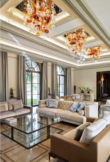 Glass color modern sphere chandelier