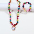 Wooden bead necklace set