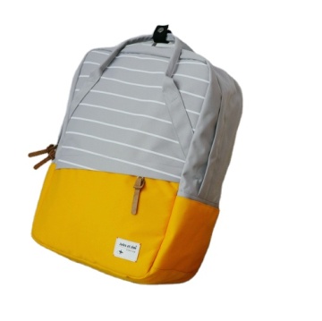 Aangepaste vintage geelgrijze streep Oxford School -rugzak met 14 "laptopcompartiment - China fabrikant