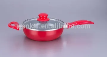Aluminum nonstick wok with red coating