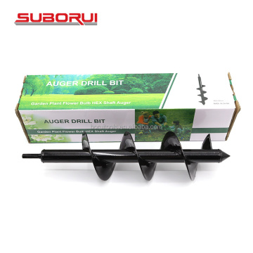 SUBORUI Carbon Steel Garden Planter with Auger Spiral Drill Bit for Plant Hole Digging