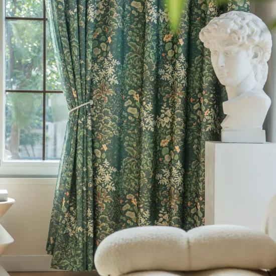 High-Quality Printed Curtains: Enhancing Your Living Room and Bedroom with Stylish Green Drape Options