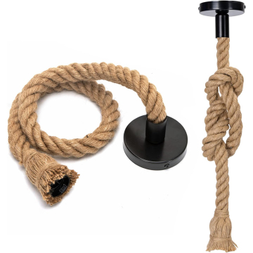 E26/E27 Retro Metal Chandelier Accessories with Hemp Rope Lamp Holder