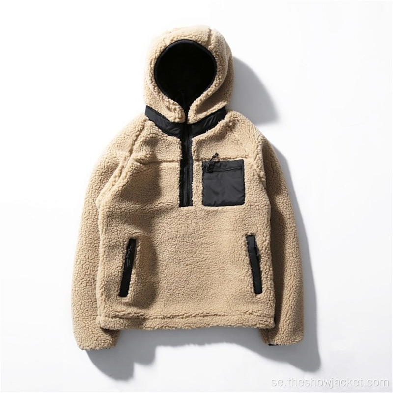 Grossist mode Sherpa Pullover jacka för män Custom