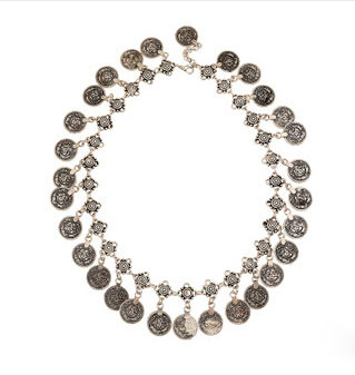 Luxury wholesale Tassel coin vintage statement necklace