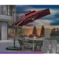 Outdoor Roman umbrella with light
