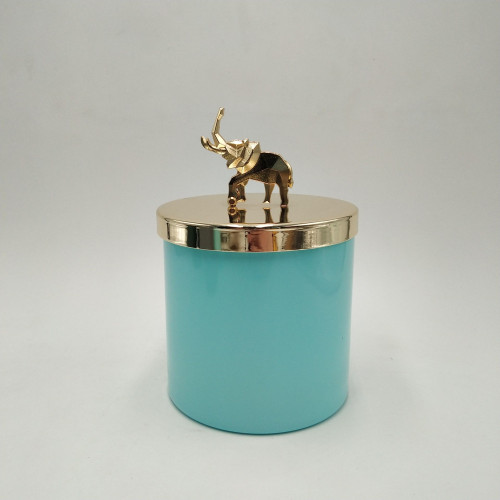 glass candle jar with metal lid