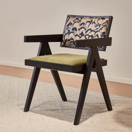 Solid Wood Dining Chair Antique Style Leisure Chair