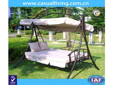 Contemporary Metal Garden Swing Chair with Canopy