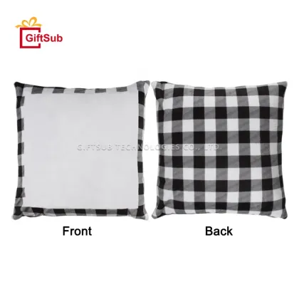 16x16 Inch Buffalo Check Plaid Sublimation Throw Pillow Case - Ideal Home and Office Decorative Accessory