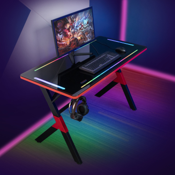 Τραπέζι γραφείου τυχερών παιχνιδιών RGB: Η λύση Ultimate Gaming and Office με ανύψωση, ηλεκτρικά, stand-up χαρακτηριστικά