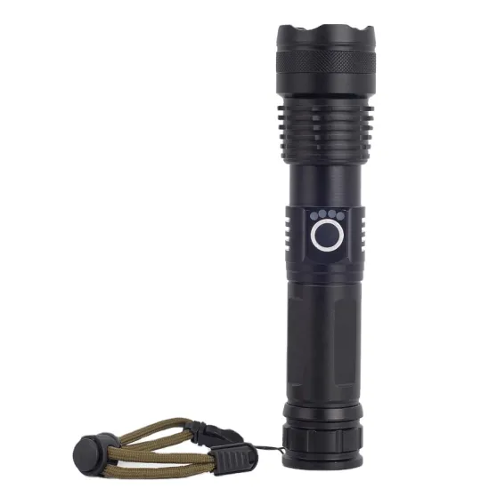 5-Mode Rechargeable Super Bright Tactical Flashlight with Waterproof Function, Compatible with 26650/18650 Batteries, Zoomable and USB Charged - Ideal for Camping and Hiking