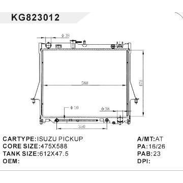 auto radiator car:ISUZU PICKUP