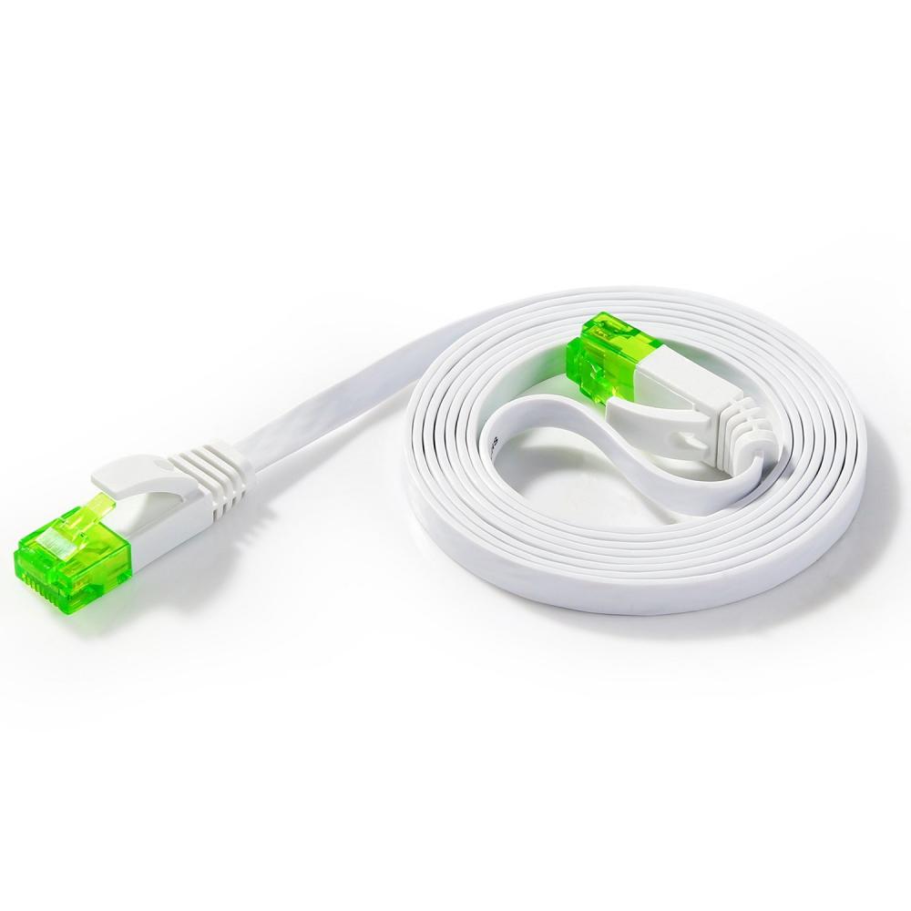 Cable de red plano Cat6 con color verde RJ45