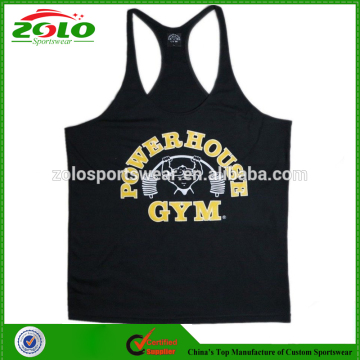 New Design Good Quality Printing Blacke Color 100% Cotton Men's Gym Singlet
