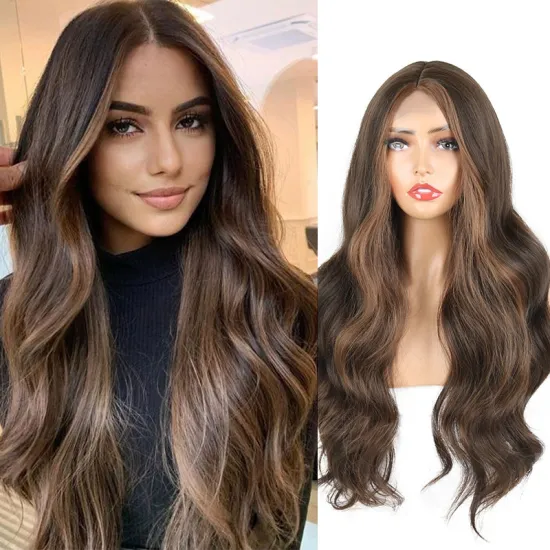 High Fiber Synthetic Hair Wigs: Small Lace Front with Curly Long Ladies' Chemical Fiber Headwear
