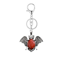 Red Jasper 13X18mm Cabs Antique Silver Alloy Antique Silver Alloy Bat Pendant Keychain