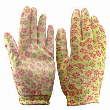 Safety/gardening/printing/ladies' gloves, made of polyester
