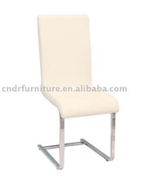 white leather metal chair/dining chair