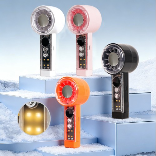 Ventilador portátil com display digital e luz