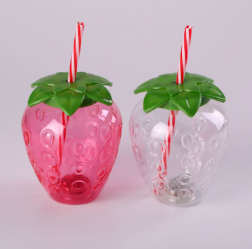 500 ml letnie plastikowe kubki w kształcie owoców ze słomkami