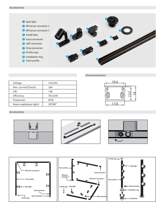 multi-function track light accessory