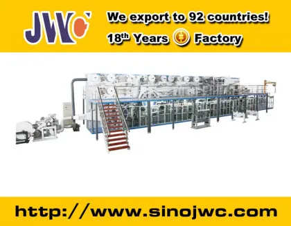 2015 W Shape Bridge Style Double Fluff Cores Adult Diaper Machine