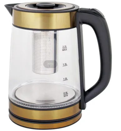 JINGDEHAO Brand 2.2L Pyrex Glass Electric Kettle with Auto Shut-off