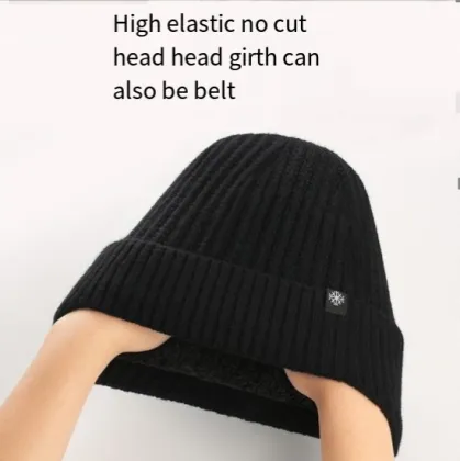 Plush Autumn & Winter Hat: Warm Ear Protection for Men, Middle-Aged, and Elderly - Fashionable, Thick Wool Knit Cap