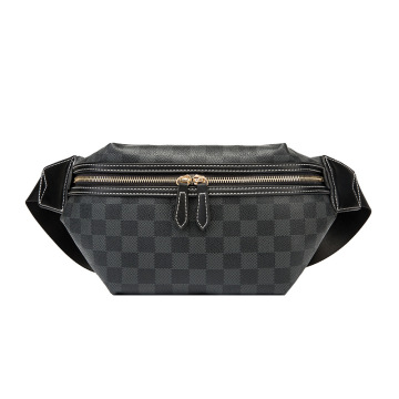 Classic Style and Color Vintage Fanny Pack Unisex Black Waterproof Leather Waist Bag