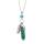 Malachite Feather Hexagonal Prism Pendant Choker Necklace