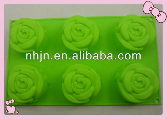 Eco-friendly silicone rose shape 2*3 cake mold