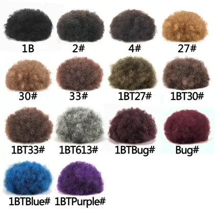 Wholesale Kinky Curly Clip afro hair bun Synthetic Hair pieces Chignon Fluffy Wig Synthetic Afro Curly Puff Hair Buns
