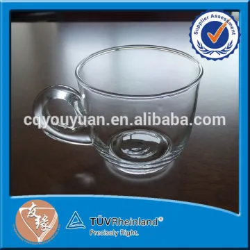 Superior quality hand made 200ml clear glass coffee mugs