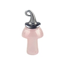 Rose Quartz Mushroom Wizard Cap Pendant for Making Jewlery 15X20mm Stone Halloween Charms