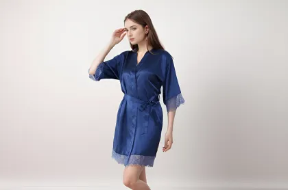 DMSISI8019 Women's Ice Silk Pajamas: Sexy Loose Lace Sleeping Dress