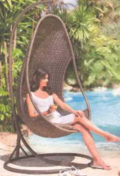 Aluminium Rattan Hanging Swing Egg Chair Outdoor Furniture