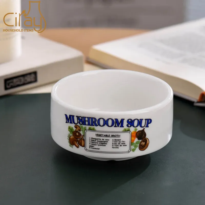 Retro American Thick Ceramic Bowl