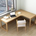 L-shaped Desk with Bookshelf Wood Writing Desk