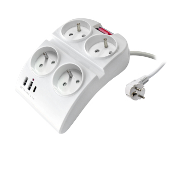 Fast Charge Sockets with NF Certification, 4 Outlets Desktop Socket, USB and Switch - Customizable OEM/ODM Options