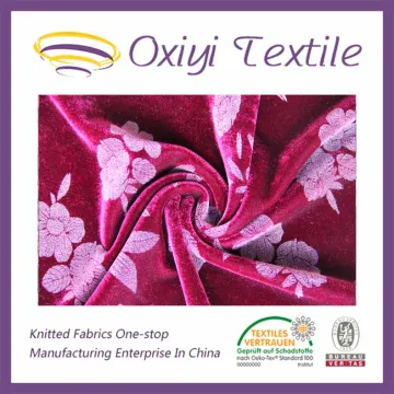 Textile knit polyester cheap fashion spandex velvet printed fabric for evening dress