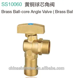 Brass ball core angle valve electroplated water media SS10050