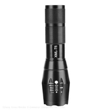 Telescopic Zoom LED Outdoor T6 Mini Flashlight with Rechargeable Aluminum Alloy
