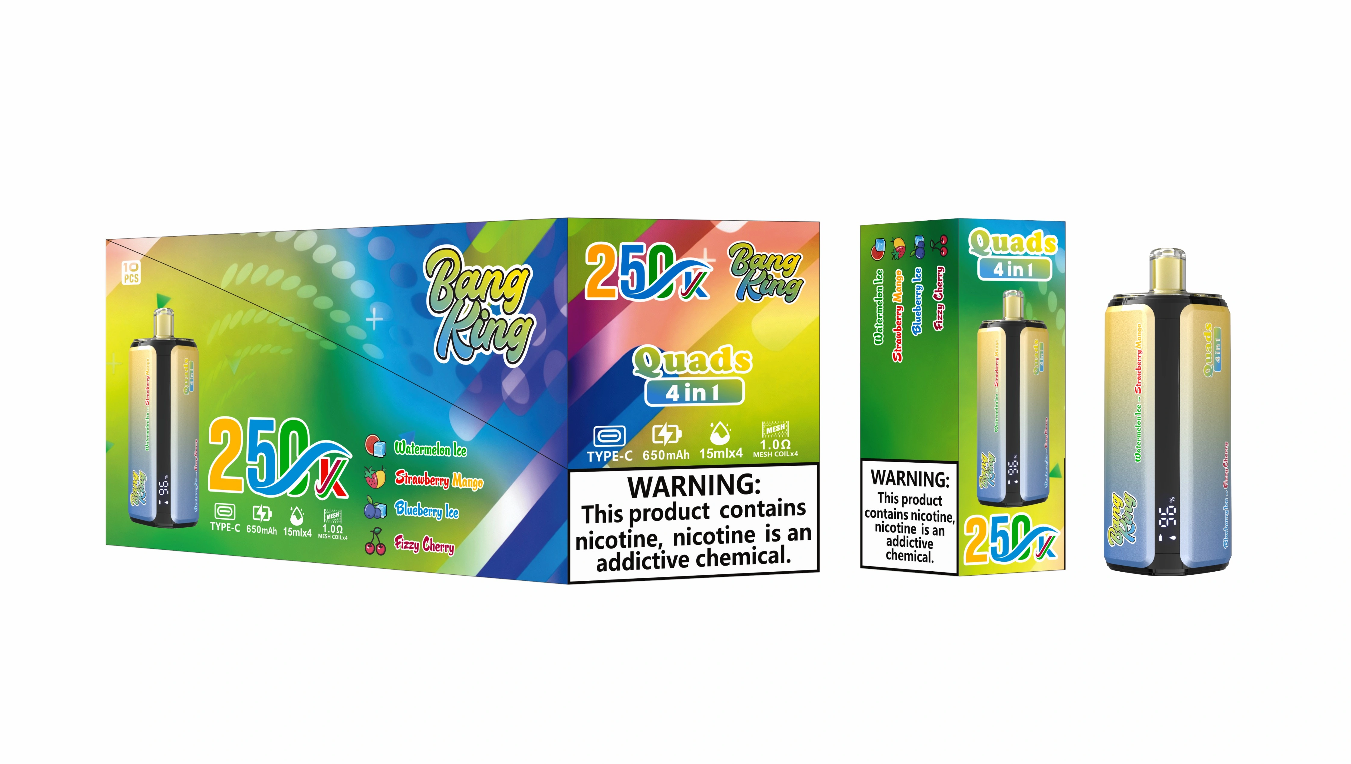 Bang king 250k puffs 4in1 Eu sandėlis Kinijos gamintojas