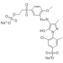 Name: Benzenesulfonic acid,3-chloro-4-[4,5-dihydro-4-[2-[2-methoxy-5-[[2-(sulfooxy)ethyl]sulfonyl]phenyl]diazenyl]-3-methyl-5-oxo-1H-pyrazol-1-yl]-5-methyl-,sodium salt (1:2) CAS 18976-74-4