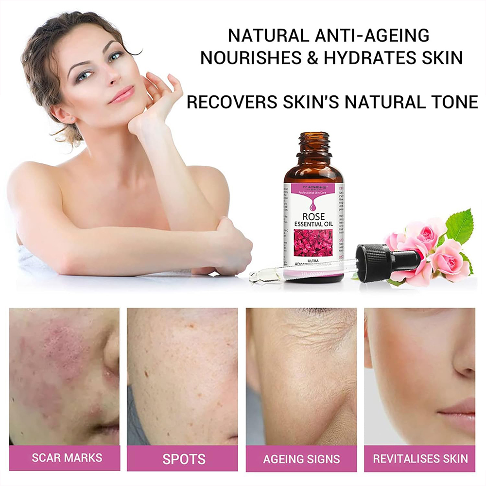 lishe anti kuzeeka 30ml ngozi anti wrinkle rose mafuta serum asili rose uso uso mafuta rose mafuta muhimu