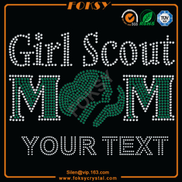 Girl Scouts Mom Your Text rhinestone heat transfers