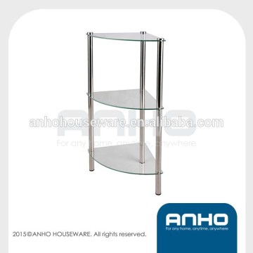 Stainless steel 3-tier fan-shaped glass storage rack