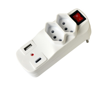 Multi-Function Brazil Plug Adapter with 1 USB and 1 Type-C Port