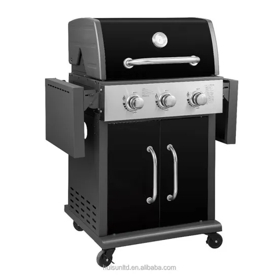 Factory Direct Sale Charcoal Gas Grills Kitchen Stainless Steel Black Trolley Gas Grill Portable